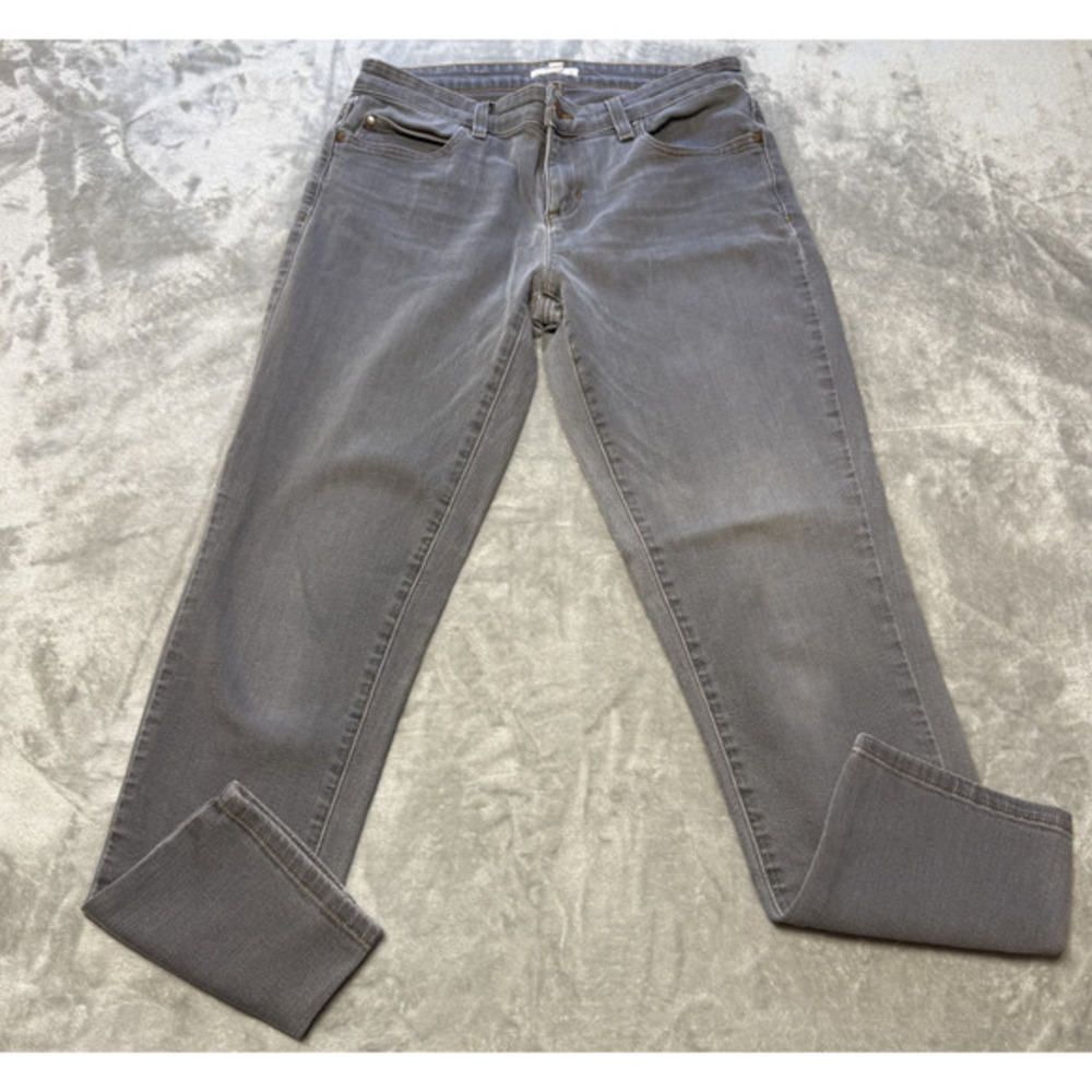 Eileen Fisher Dark Wash‎ Denim Jeans Straight Leg Gray Women Sz 4 Organic Cotton
